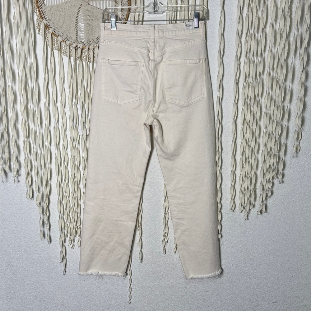 Frank & Eileen Monaghan Cream Cropped High Rise Denim Size 27 - Picture 5 of 13
